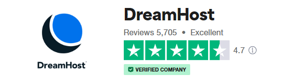 DreamHost Trust pilot rating