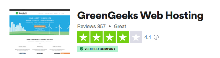 GreenGeeks Trust Pilot Rating